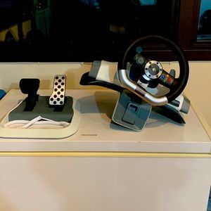 Xbox steering wheel and pedals wires included